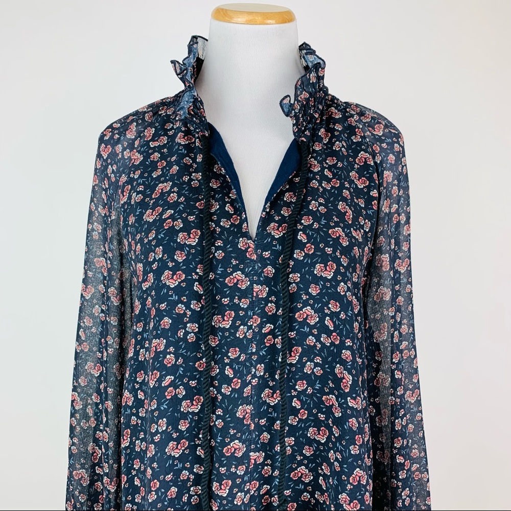 See By Chloe Floral Haze Lace Trim Dress Sz 42 - Picture 3 of 14